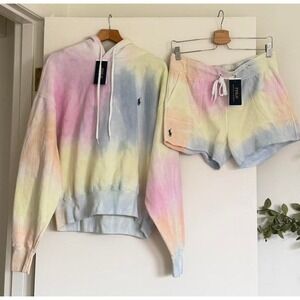 Polo Ralph Lauren Pastel Tie Dye Hoodie and Short Matching Set